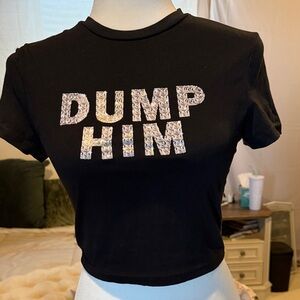 Black Graphic Crop Top